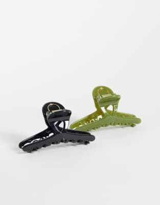 Gina Tricot 2 Pack Claw Clips In Multi