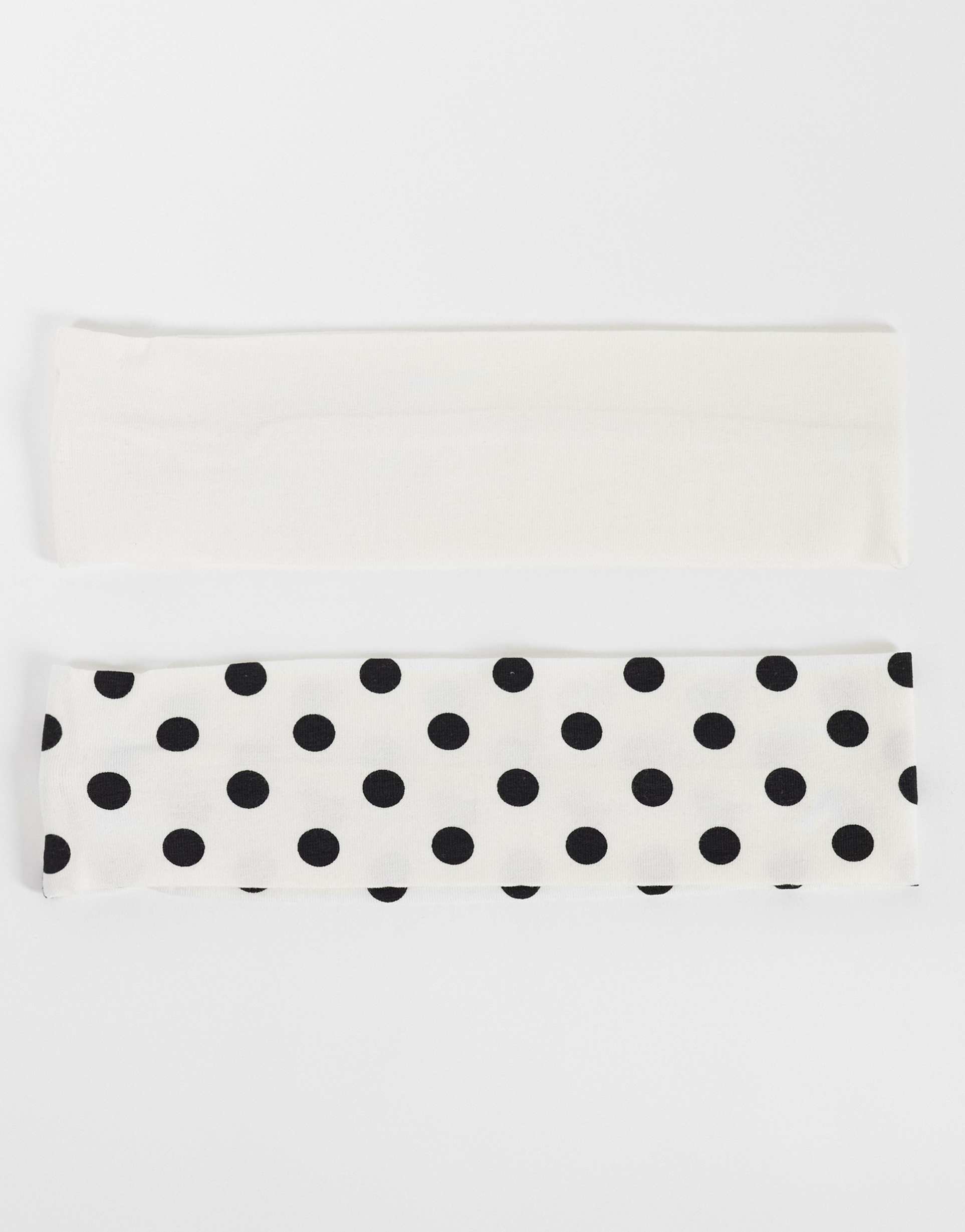 gina tricot 2-pack headband set in black and white polka dot print
