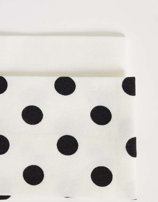 Gina Tricot 2-pack headband set in black and white polka dot print , 2 of 3