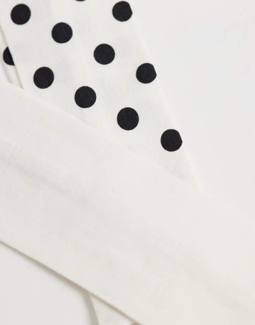 Gina Tricot 2-pack headband set in black and white polka dot , 3 of 3