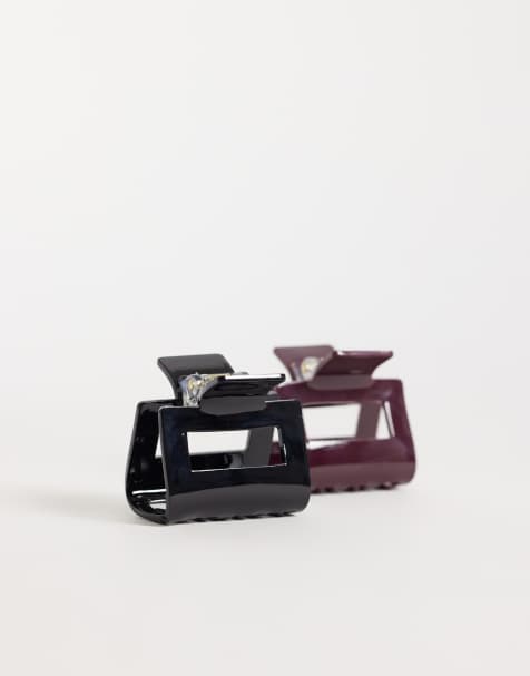 Gina Tricot 2-pack spinek do włosów w kolorze czarnym i burgundowym - view 1