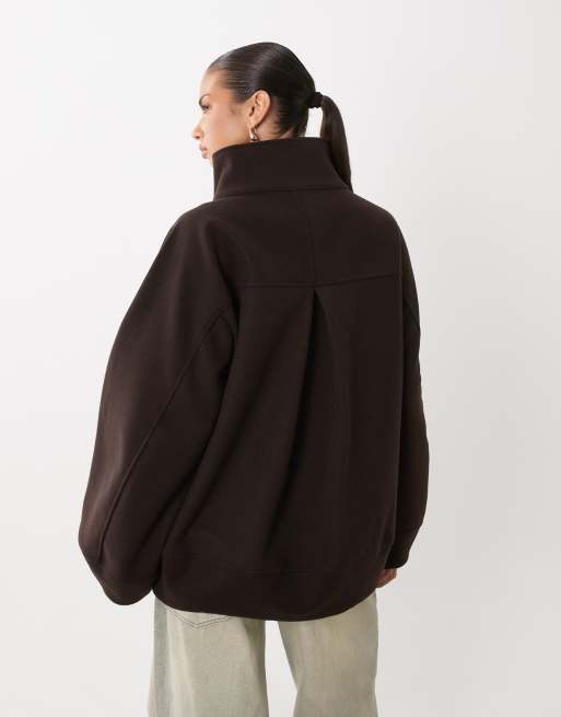 Gina Tricot - abrigo con cuello alzado marrón, 3 de 4