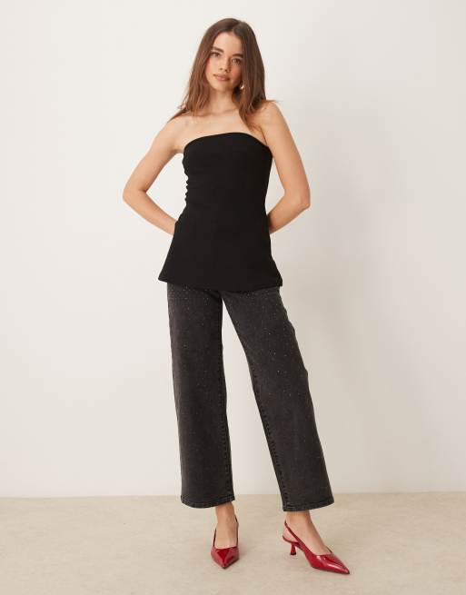 Gina Tricot – Ärmelloses Longline-Oberteil in Schwarz, 4 von 4