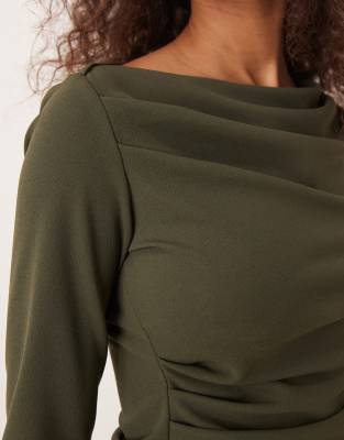 GINA TRICOT ASYMMETRIC TOP WITH DRAPE DETAIL 