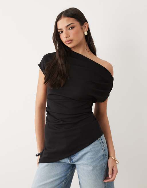 Gina Tricot - Asymmetrisk sort top, 2 af 4
