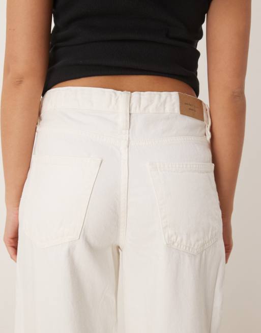 Gina Tricot baggy fit jeans in off white