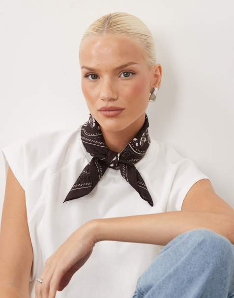 Gina Tricot bandana imprimé en coton marron - view 1