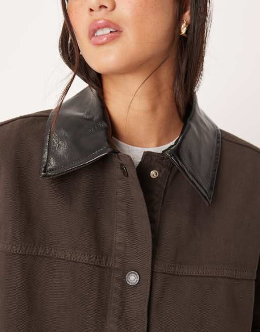 Gina Tricot barn denim jacket in brown wash