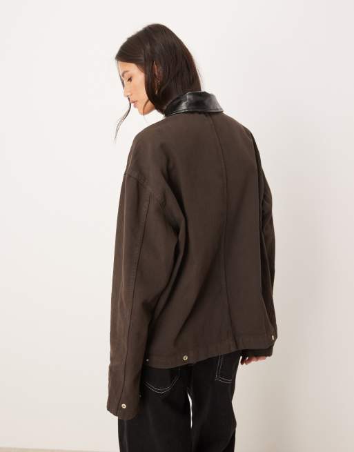 Gina Tricot barn denim jacket in brown wash