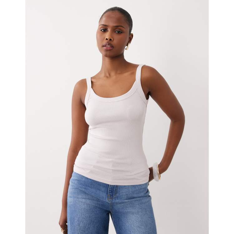 Gina Tricot basic rib knit tank top in lavender purple | ASOS