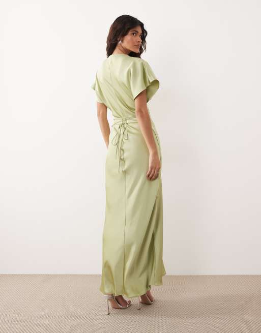 gina tricot green dress GINA TRICOT - Maxi Dress - Women - Polyester/Spandex - 34 EU
