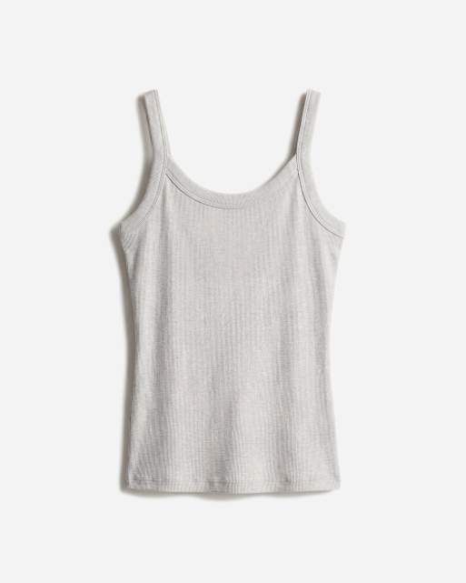 Gina Tricot - Beige meleret basis-top med ribber, 6 af 7