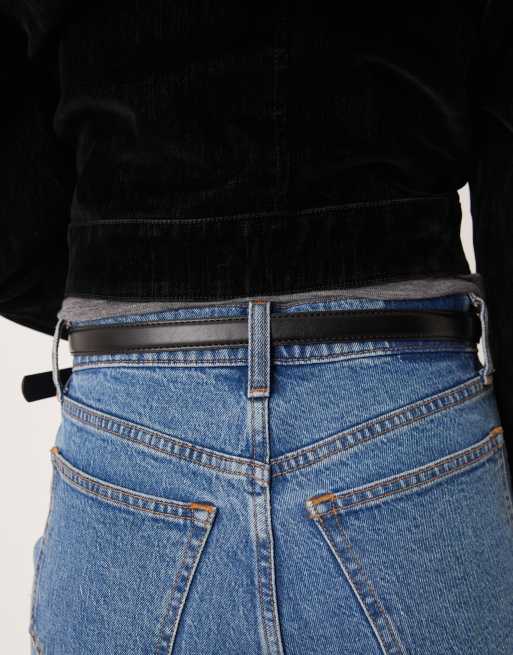 Gina Tricot belt with silver buckle in black , 3 of 3