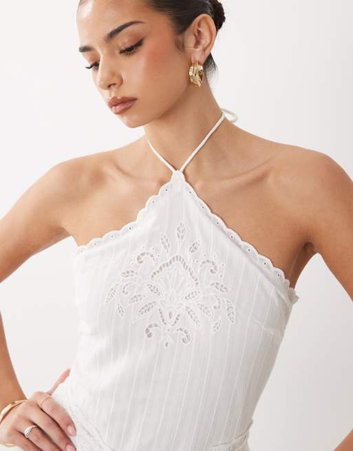 Gina Tricot – Besticktes Minikleid in Weiß, 2 von 4
