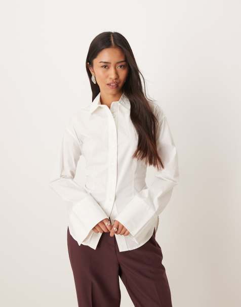 Gina Tricot – Biała koszula zwężana w talii - view 1