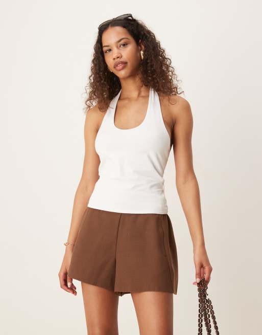 Gina Tricot – Biały top z dekoltem typu halter