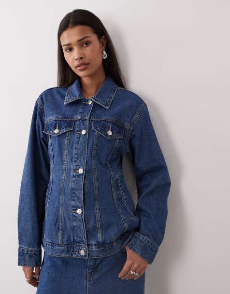 Gina Tricot - Blå skulptureret jakke i skyllet denim - view 1