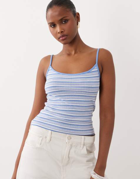 Gina Tricot - Blåstribet blød singlet-top - view 1