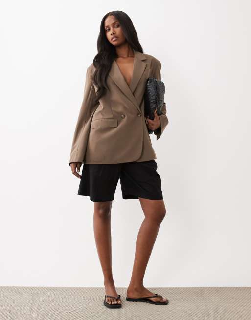 Gina Tricot – Blazer in Braun mit hohem Rückenschlitz, 2 von 4