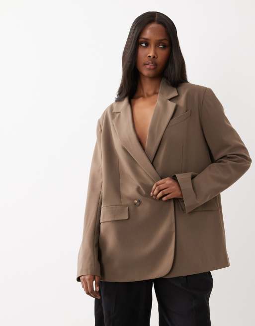Gina Tricot – Blazer in Braun mit hohem Rückenschlitz, 3 von 4
