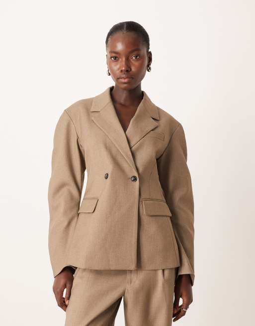 Gina Tricot - Blazer sartoriale sagomato color beige mélange