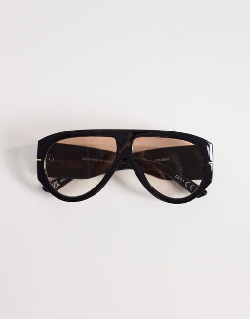 Gina Tricot bold aviator sunglasses in black , 3 of 3