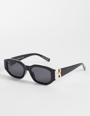 Gina Tricot Bold Cat Eye Sunglasses In Black