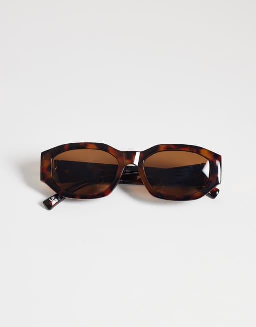 Gina Tricot bold cat eye sunglasses in brown, 3 of 3