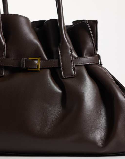 Gina Tricot borsa shopping con cintura marrone, 3 di 4