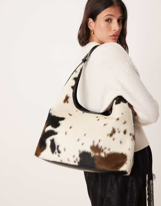 Gina Tricot - Borsa shopping da spalla ampia con stampa pezzata
