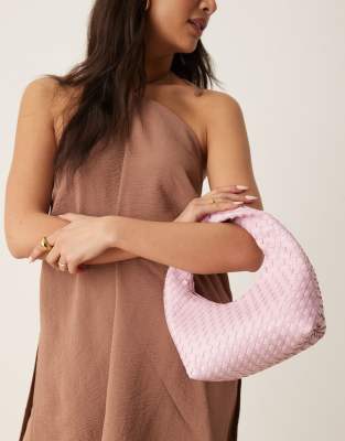 braided small purse in pink