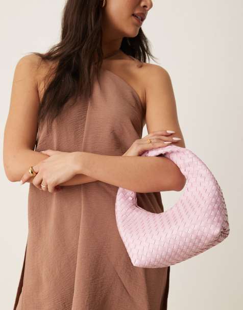 Gina Tricot braided small purse in pink - view 1
