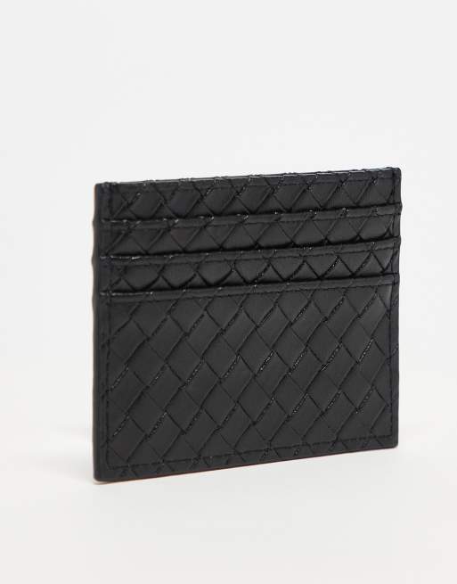 Gina Tricot braided weave card holder in black, 3 of 3