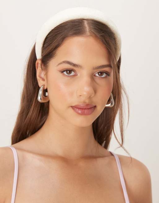 Gina Tricot – Bridal – Opaska na głowę z żakardowym wzorem w kolorze złamanej bieli