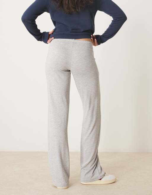 Gina Tricot - Broek van jersey met lage taille in lichtgrijs, 3 van 5