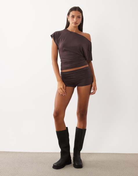 Gina Tricot - Brunt lounge-sæt med shorts - view 1