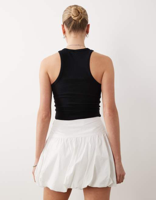Gina Tricot - Bubbelrok met verlaagde taille in wit, 5 van 5