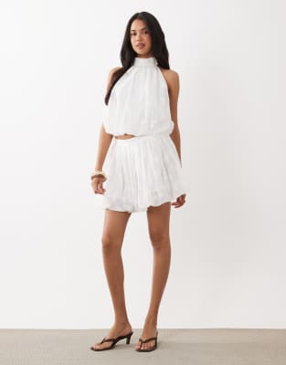 Gina Tricot Bubble Mini Skirt In White