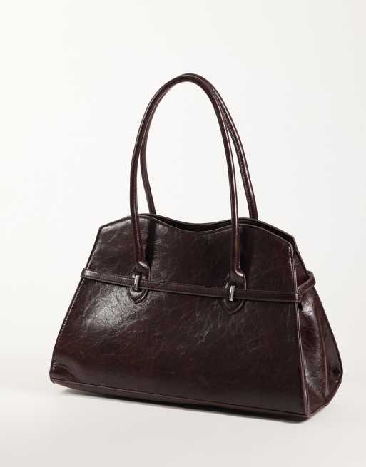 Gina Tricot cabas à détail de sangle bordeaux foncé, 4 de 4