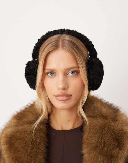 Gina Tricot - Cache-oreilles duveteux - Noir , 2 de 3