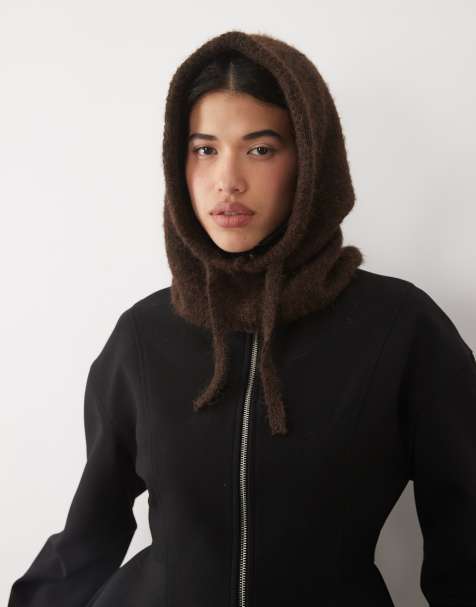 Gina Tricot cagoule en maille marron chocolat - view 1