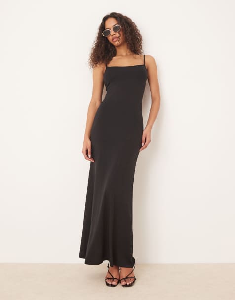 Gina Tricot – Camisole-Maxikleid in Schwarz aus elastischem Jersey mit weicher Haptik - view 1