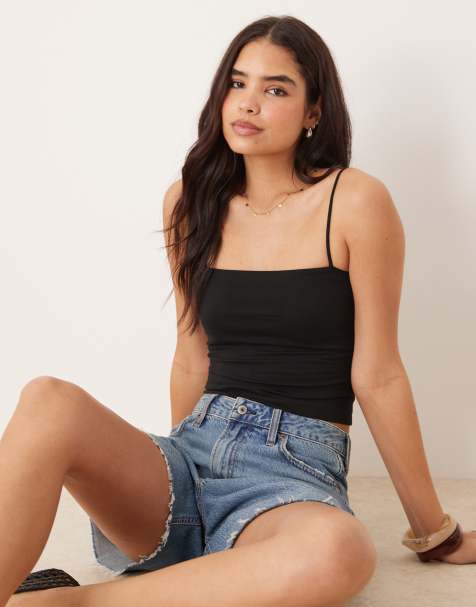 Gina Tricot - Canotta nera con spalline sottili - view 1