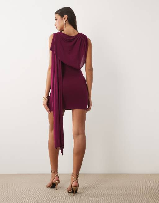 Gina Tricot Cape-Minikleid in Mulberry Wine, 2 von 4