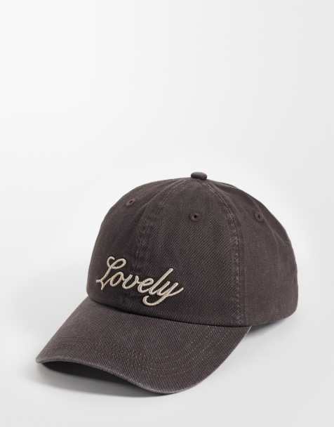 Gina Tricot cappellino ricamato in marrone slavato - view 1