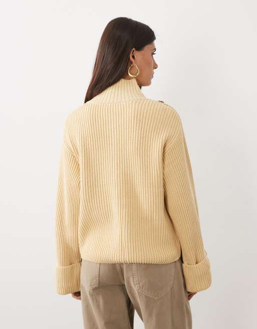 Gina Tricot - cárdigan de cuello alzado amarillo, 4 de 4