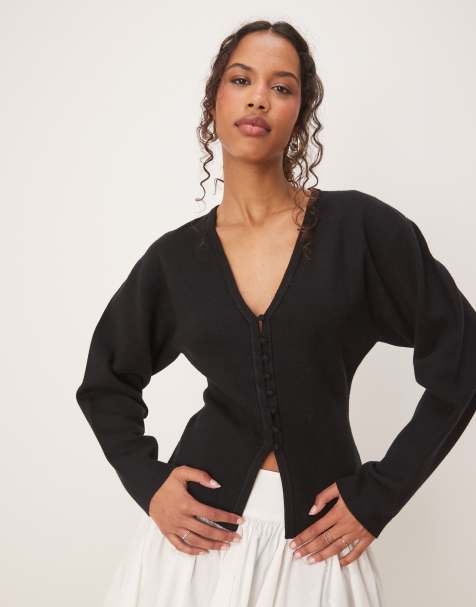 Gina Tricot - Cardigan nero in maglia compatta - view 1