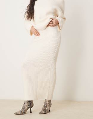 Gina Tricot Chunky Rib Knitted Maxi Skirt With Side Split