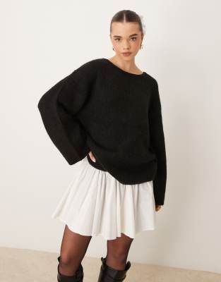 GINA TRICOT CHUNKY RIB KNITTED SWEATER WITH TIE BACK BOW DETAIL 