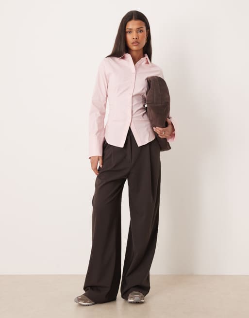 Gina Tricot cinched waist blouse in light pink, 2 of 4